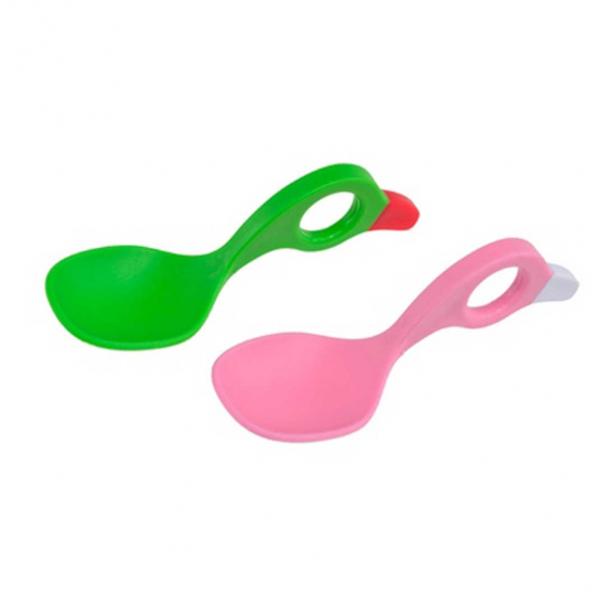 I Can Spoon 2-pack - Multigreppsked Grön/Rosa