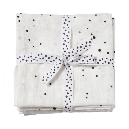 Done by Deer Swaddle Teppe Dreamy Dots Hvit, 2-pack i gruppen Barn og foreldre / Baderom og utstyr / Tepper & Pledd / Muslintepper hos Kpbarnvagn (3103578)