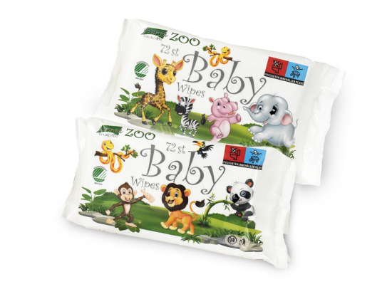 Baby Zoo Wet Wipes 72 st i gruppen Barn og foreldre / Baderom og utstyr / Omsorg hos Kpbarnvagn (7317280000020)