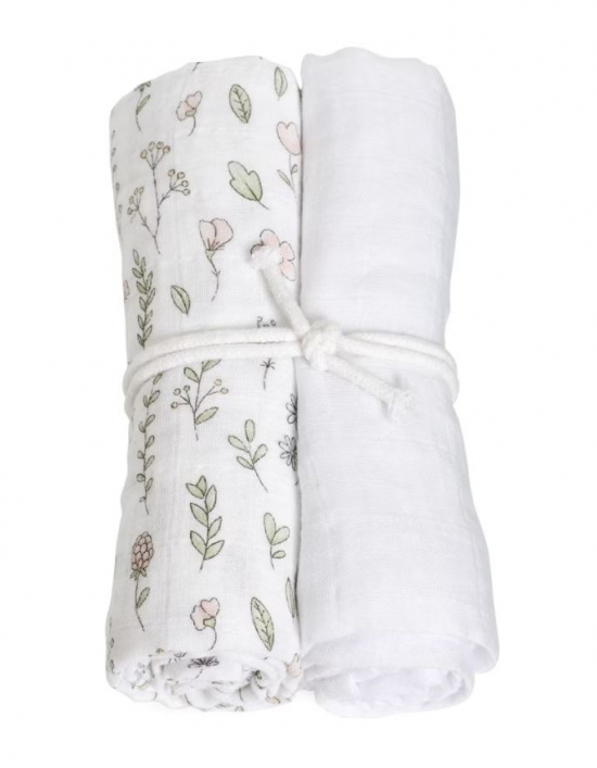 Mini Dreams Musselintepper 2-pack Blomstereng i gruppen Barn og foreldre / Baderom og utstyr / Tepper & Pledd / Muslintepper hos Kpbarnvagn (91104101)