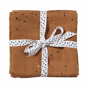 Done by Deer Swaddle pledd 2-pakke Dreamy Dots Mustard