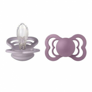 Bibs Silikon smokk Supreme 2-pack 0-6 mån Dusky Lilac/ Heather