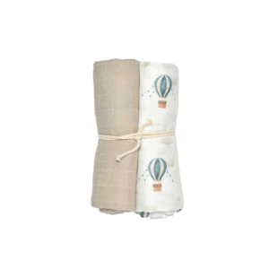 Mini Dreams Musselintepper 2-pakk Vintage Balloon Blå