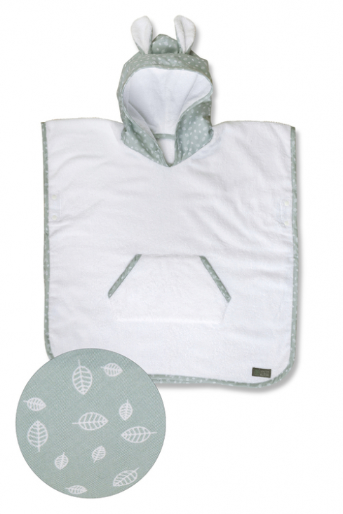 Vinter & Bloom Nordic Leaf Badeponcho Mild Grønn