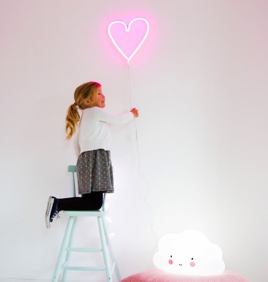 A Little Lovely Neon Light Heart Pink | Vegglamper Lamper A Little Lovely Neon Light Heart Pink | Vegglamper Lamper