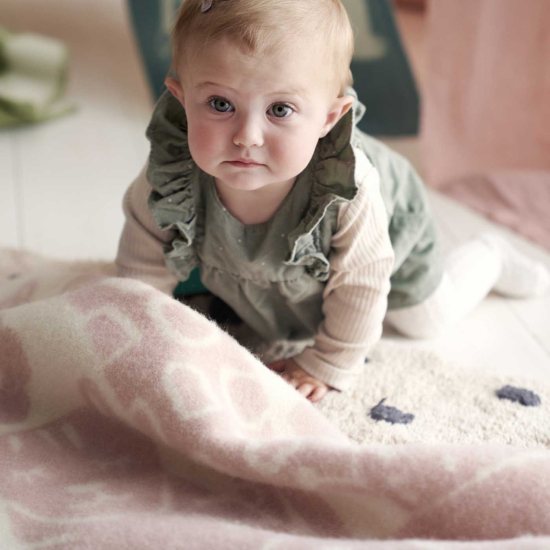 Klippan Babypledd Lammeull Picnic Pink