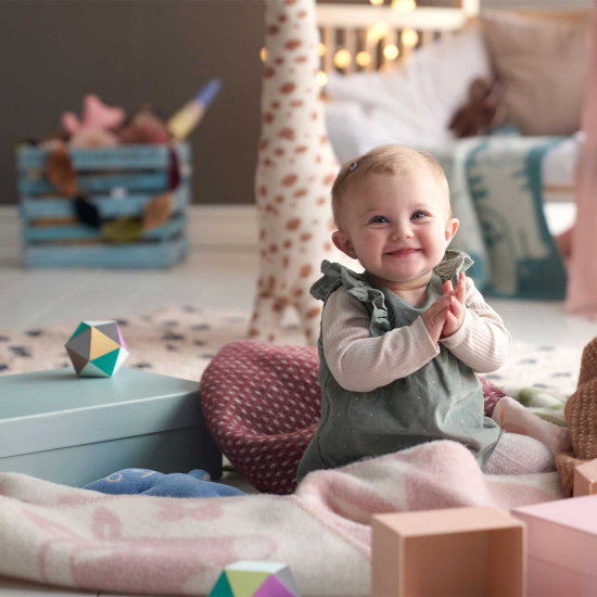 Klippan Babypledd Lammeull Picnic Pink