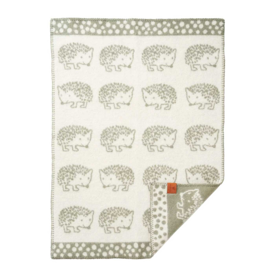 Klippan Babypledd Ull Hedgehog Grønn