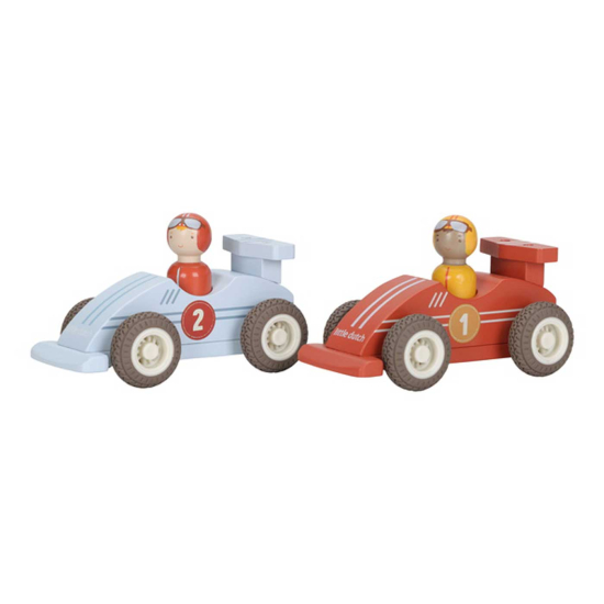 Little Dutch Racerbiler med trekkmekanisme og trefigurer