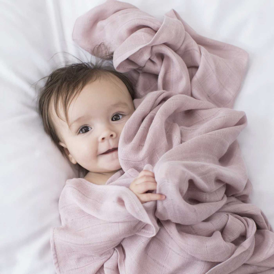 Les Enfants Muslinteppe 2-pakk Rosa/Hvit