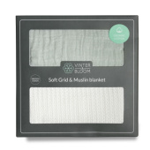 Vinter & Bloom Soft Grid + Muslin EKO 2-pack Hvit/Grønn