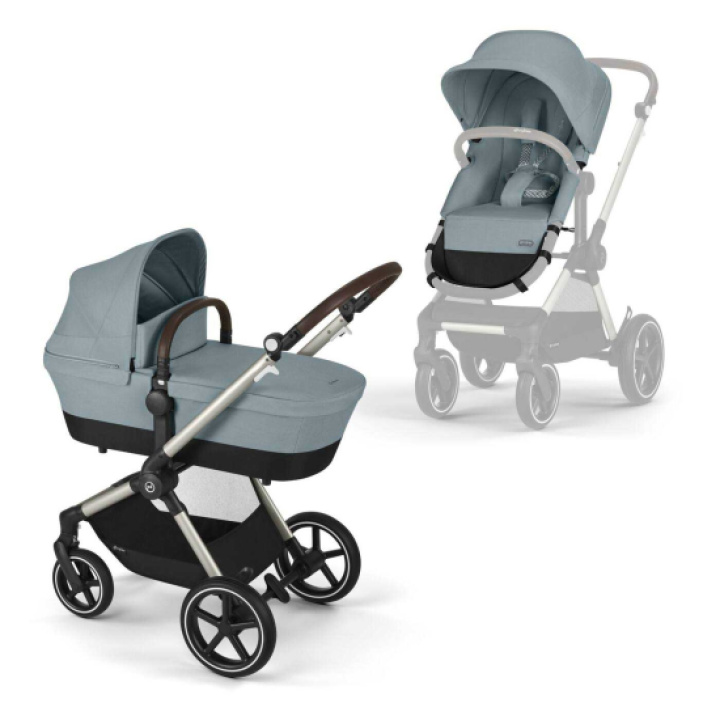 Cybex EOS LUX Duovogn Stormy Blue i gruppen Barnevogner / Varemerker / Cybex hos Köpbarnvagn (CYBE524001283)