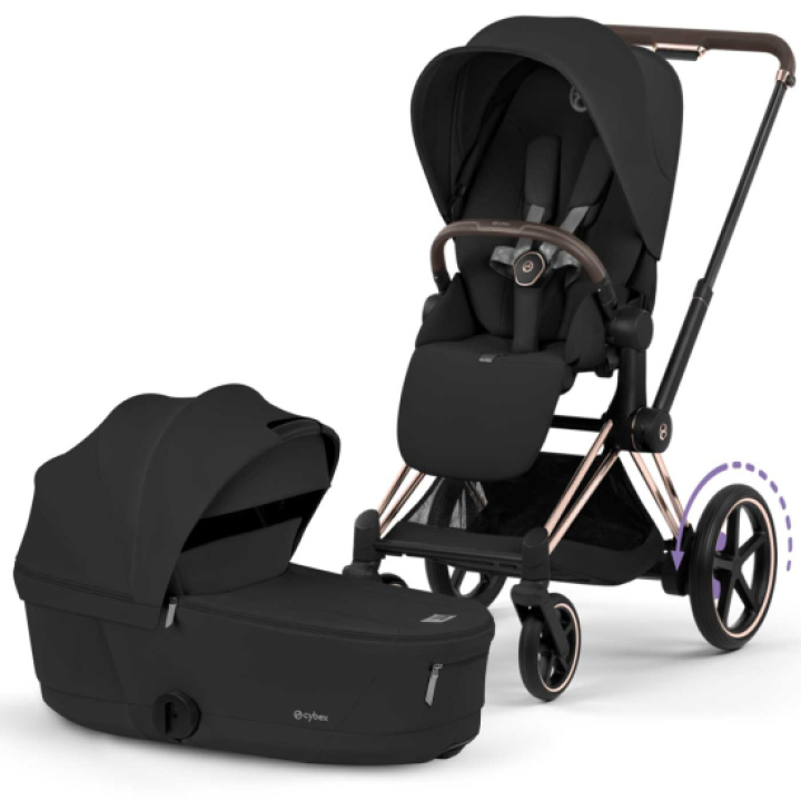 Cybex E-Priam Duovogn Rosegold/Sepia Black i gruppen Barnevogner / Varemerker / Cybex / Cybex e-Priam hos Köpbarnvagn (CYBE526000041)