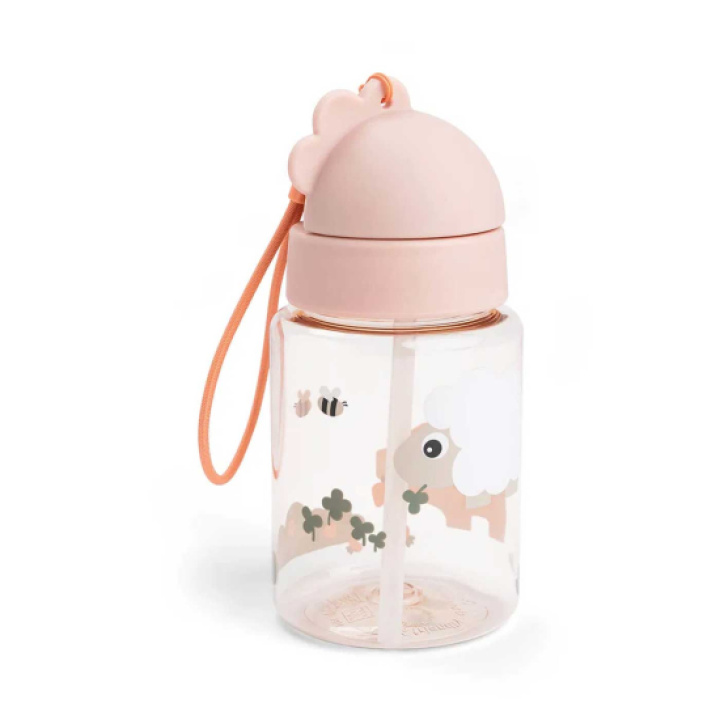Done By Deer Drikkeflaske 280 ml Tiny Farm Rosa i gruppen Babyutstyr / Spise & drikke / Tåteflasker & kopper hos Köpbarnvagn (DOBD1056381)