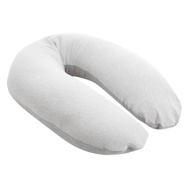 Doomoo Amme- och gravidpute Stor Grå/Hvit Stripete 