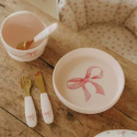 Elodie silikonbolle med skje Rosy Bow