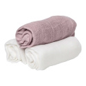 Les Enfants Suttekluter Bambus Muslin 3-pack Hvit/Rosa
