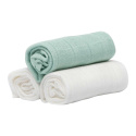 Les Enfants Suttekluter Bambus Muslin 3-pack Grønn/Hvit