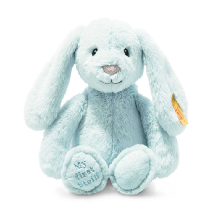 Steiff My First Steiff Hoppie Kanin Blå i gruppen Leker / Babyleker 0-1 år / Bamser & kosedyr hos Köpbarnvagn (STEISF_242335)