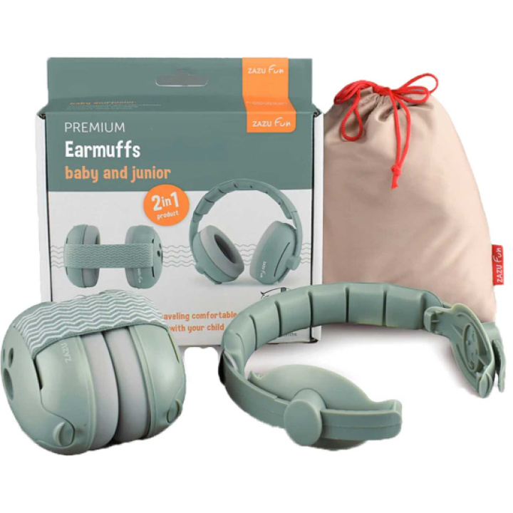 Zazu Hørselsvern Grønn i gruppen Babytilbehør / Barnesikkerhet hos Köpbarnvagn (ZAZUZA-EAR-02)